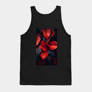 Beautiful fall leaves in surreal shades of red washed in rain ! Tank Top